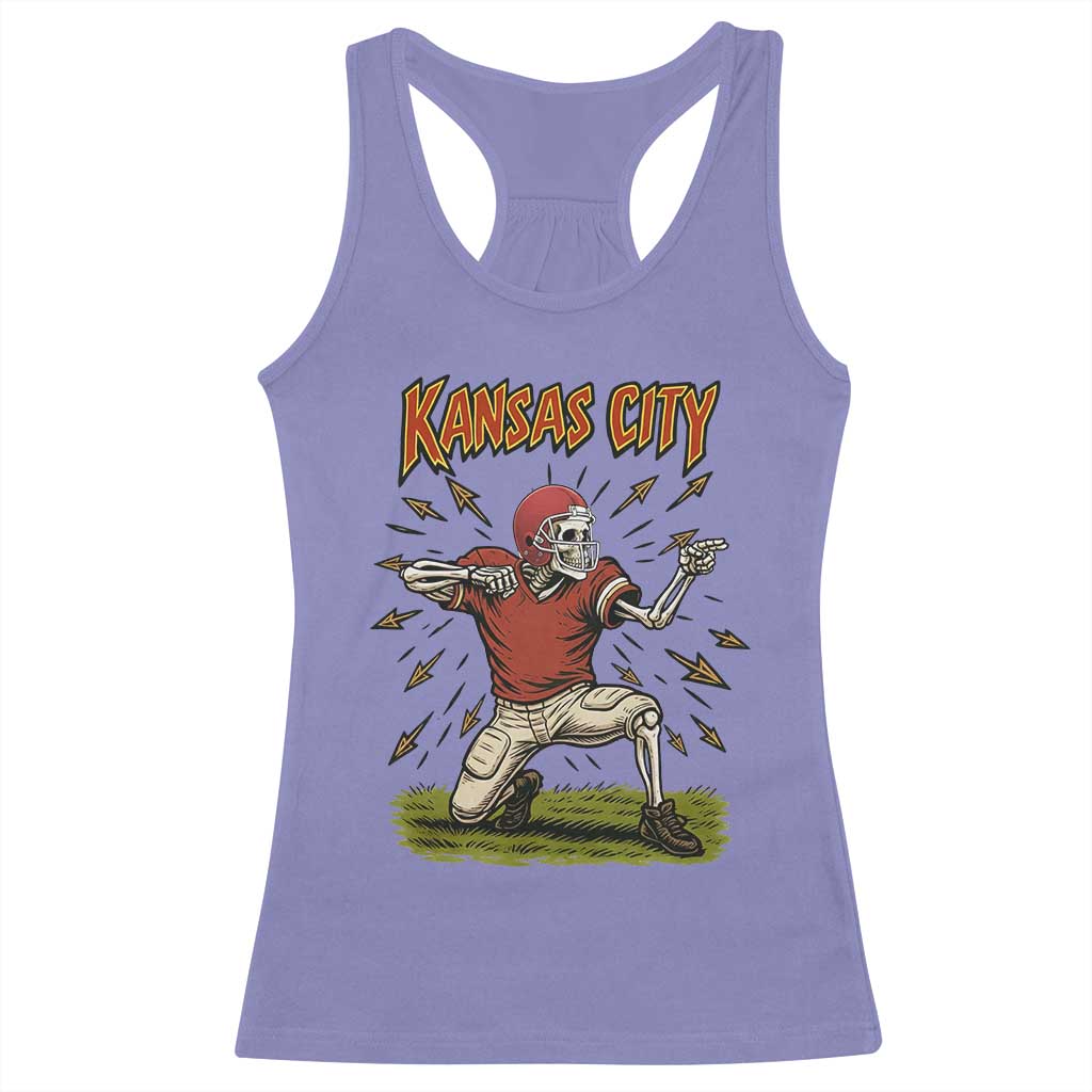 Skeleton Football Lover Racerback Tank Top Touchdown Game Day Lifestyle TS12 Violet Print Your Wear