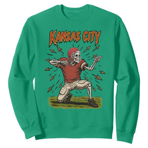 Skeleton Football Lover Sweatshirt Touchdown Game Day Lifestyle TS12 Irish Green Print Your Wear