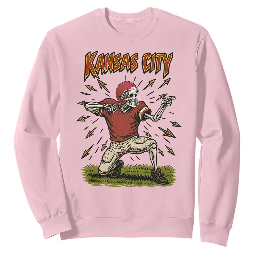 Skeleton Football Lover Sweatshirt Touchdown Game Day Lifestyle TS12 Light Pink Print Your Wear