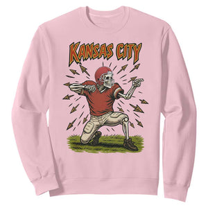 Skeleton Football Lover Sweatshirt Touchdown Game Day Lifestyle TS12 Light Pink Print Your Wear