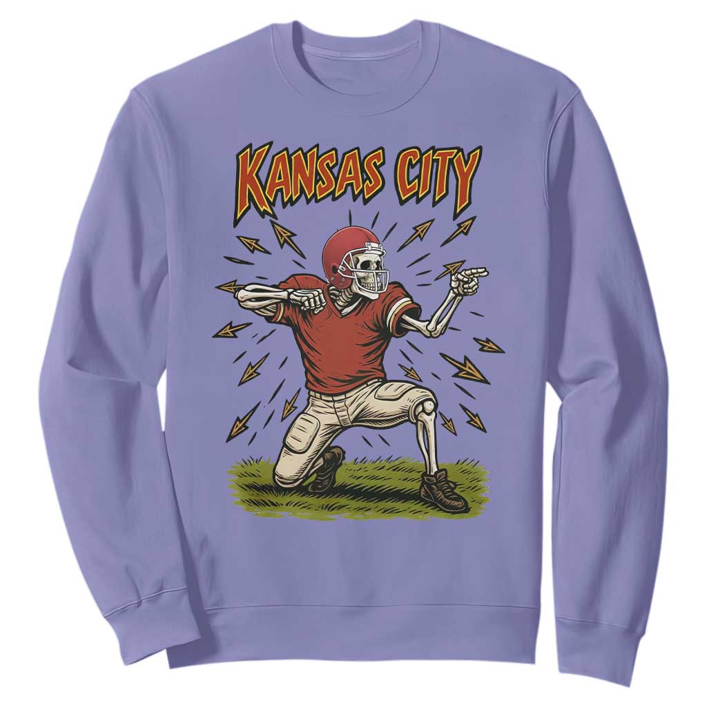 Skeleton Football Lover Sweatshirt Touchdown Game Day Lifestyle TS12 Violet Print Your Wear