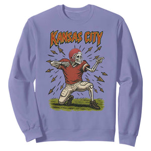 Skeleton Football Lover Sweatshirt Touchdown Game Day Lifestyle TS12 Violet Print Your Wear