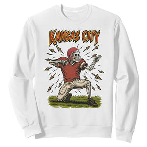 Skeleton Football Lover Sweatshirt Touchdown Game Day Lifestyle TS12 White Print Your Wear