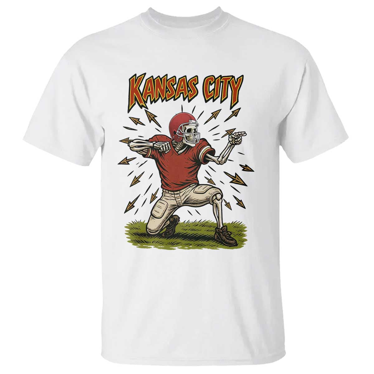 Skeleton Football Lover T Shirt Touchdown Game Day Lifestyle TS12 White Print Your Wear