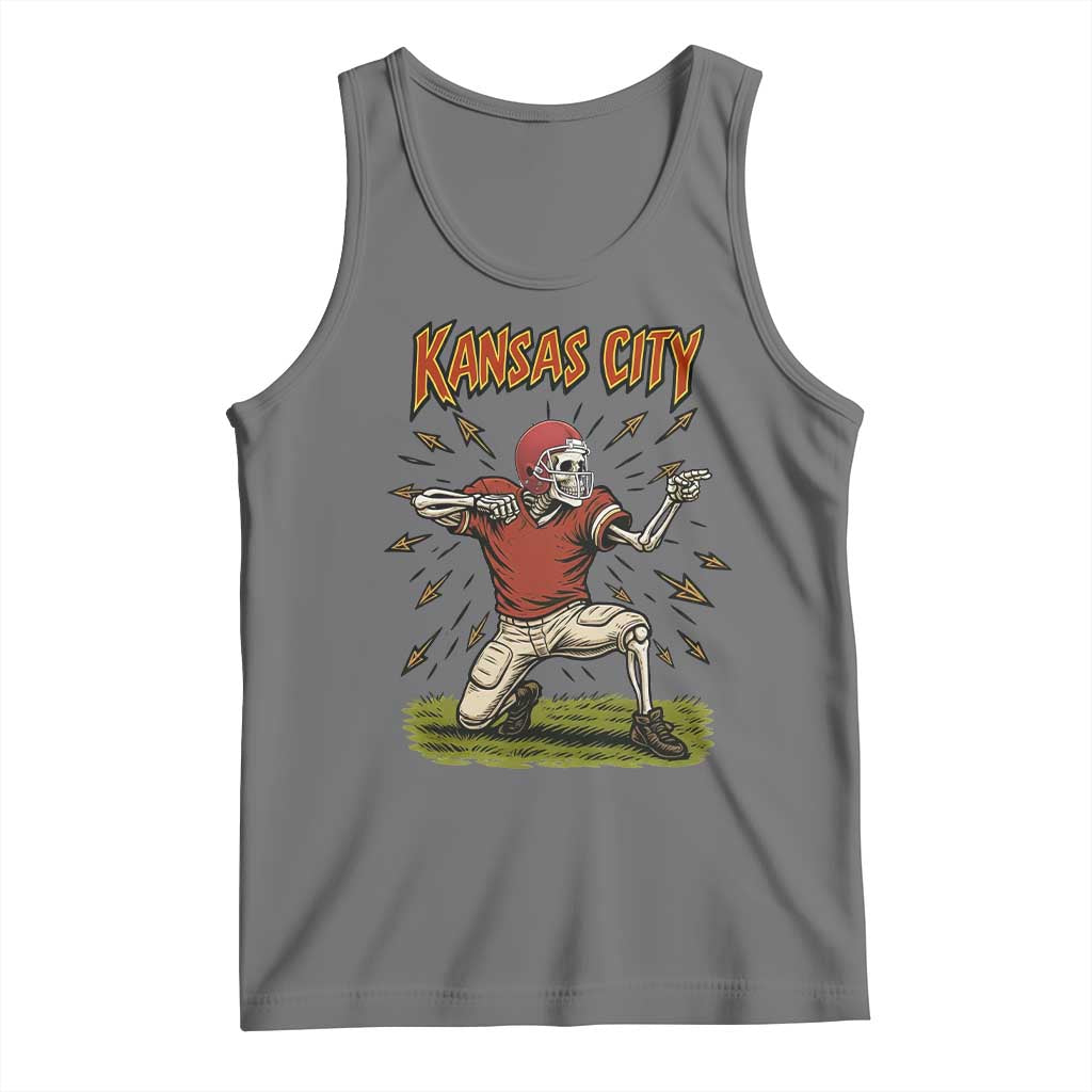 Skeleton Football Lover Tank Top Touchdown Game Day Lifestyle TS12 Black Heather Print Your Wear