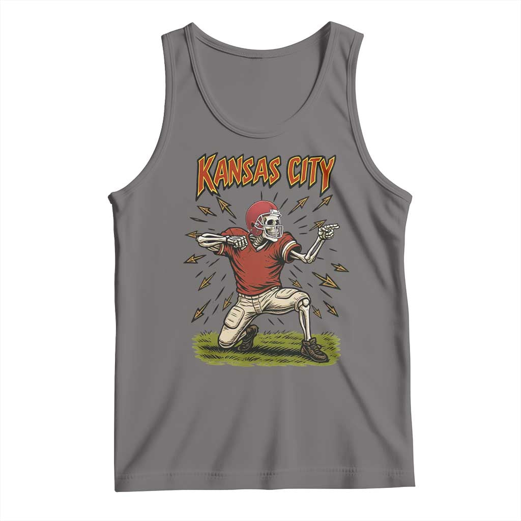 Skeleton Football Lover Tank Top Touchdown Game Day Lifestyle TS12 Deep Heather Print Your Wear