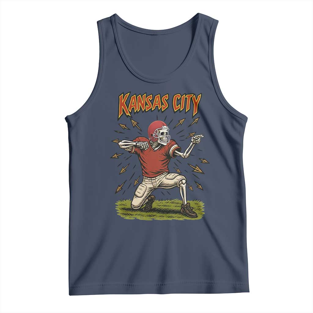 Skeleton Football Lover Tank Top Touchdown Game Day Lifestyle TS12 Navy Print Your Wear