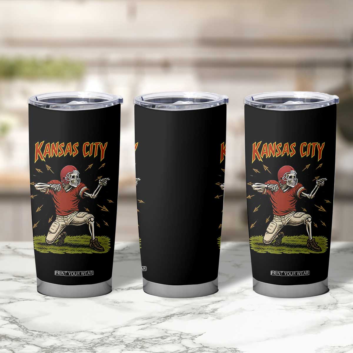 Skeleton Football Lover Tumbler Cup Touchdown Game Day Lifestyle TS12 Print Your Wear