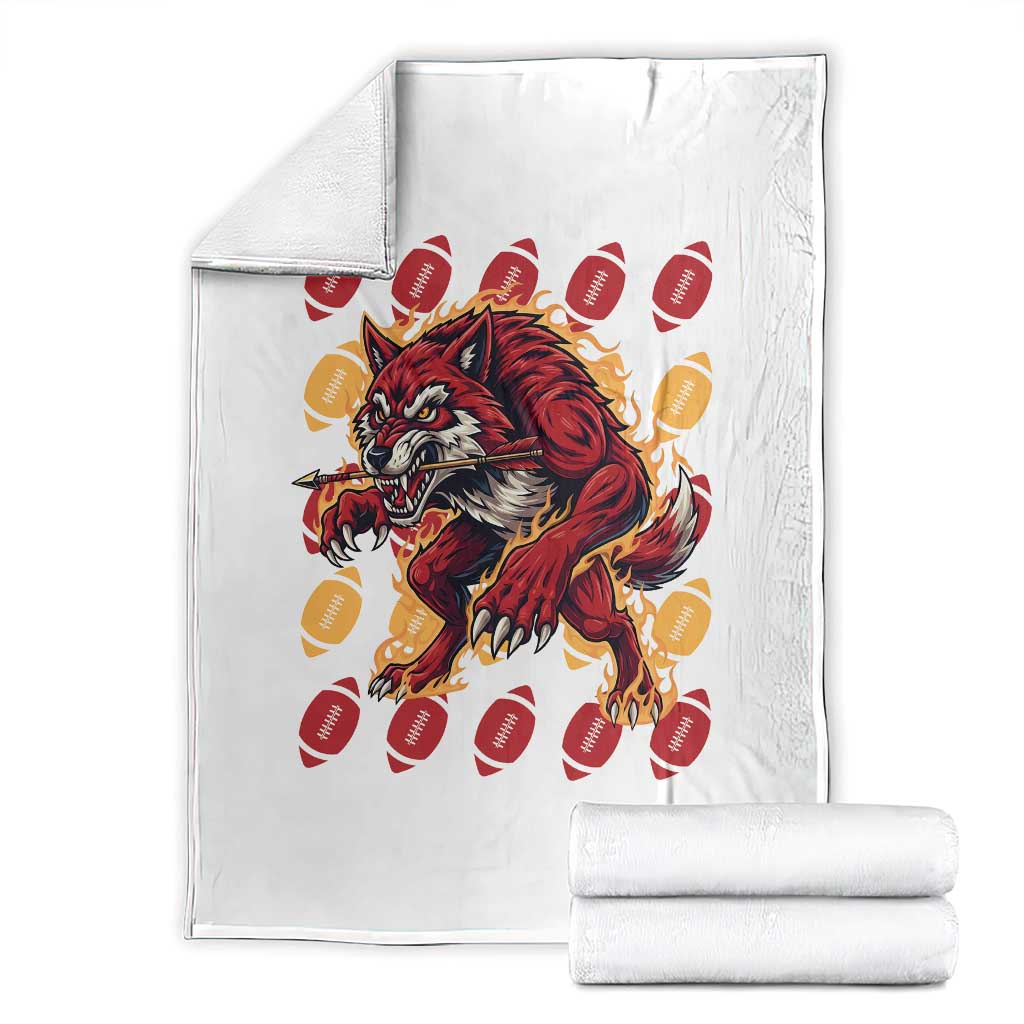Wolf Football Lover Throw Blanket Game Day Fan Lifestyle TS12 White Print Your Wear