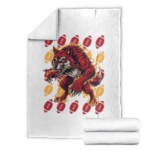 Wolf Football Lover Throw Blanket Game Day Fan Lifestyle TS12 White Print Your Wear
