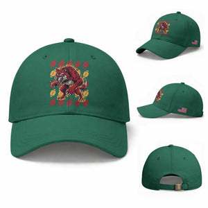 Wolf Football Lover Baseball Cap Game Day Fan Lifestyle TS12 Baseball Cap Universal Fit Irish Green Print Your Wear