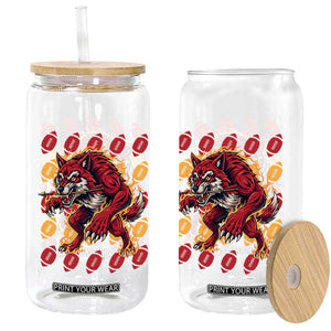 Wolf Football Lover Glass Can Game Day Fan Lifestyle TS12 Print Your Wear