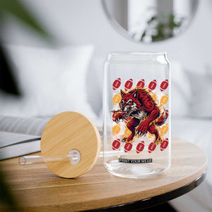 Wolf Football Lover Glass Can Game Day Fan Lifestyle TS12 Print Your Wear
