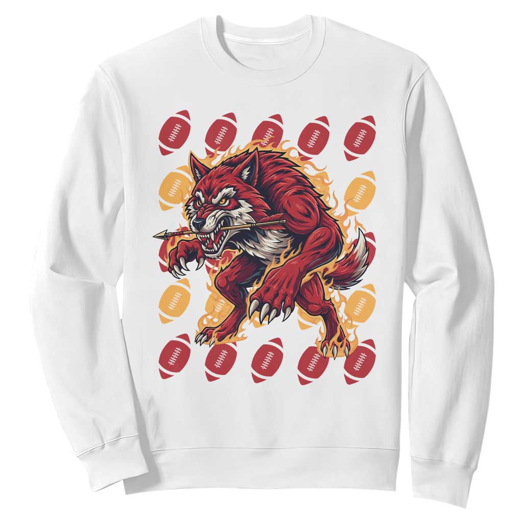Wolf Football Lover Sweatshirt Game Day Fan Lifestyle TS12 White Print Your Wear