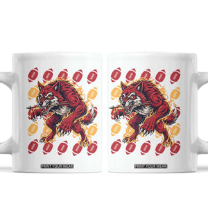Wolf Football Lover Coffee Mug Game Day Fan Lifestyle TS12 White Print Your Wear