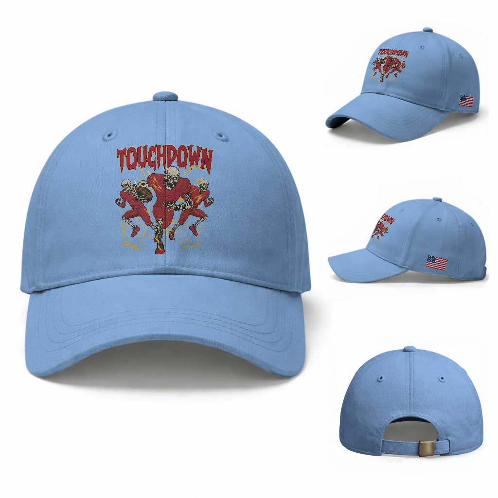 Skeleton Game Day Baseball Cap Touchdown Football Fan Gift TS12 Baseball Cap Universal Fit Light Blue Print Your Wear