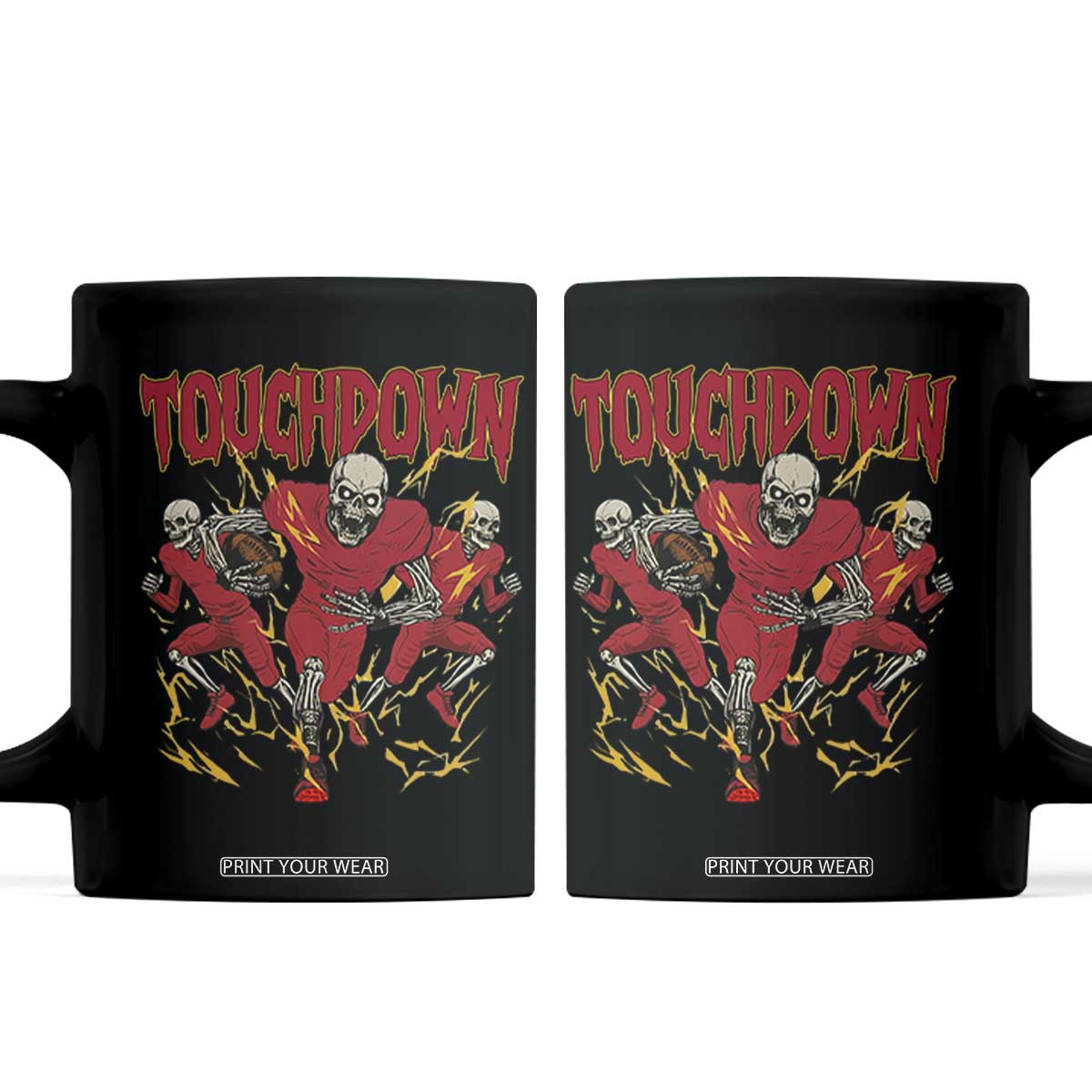Skeleton Game Day Coffee Mug Touchdown Football Fan Gift TS12 Black Print Your Wear