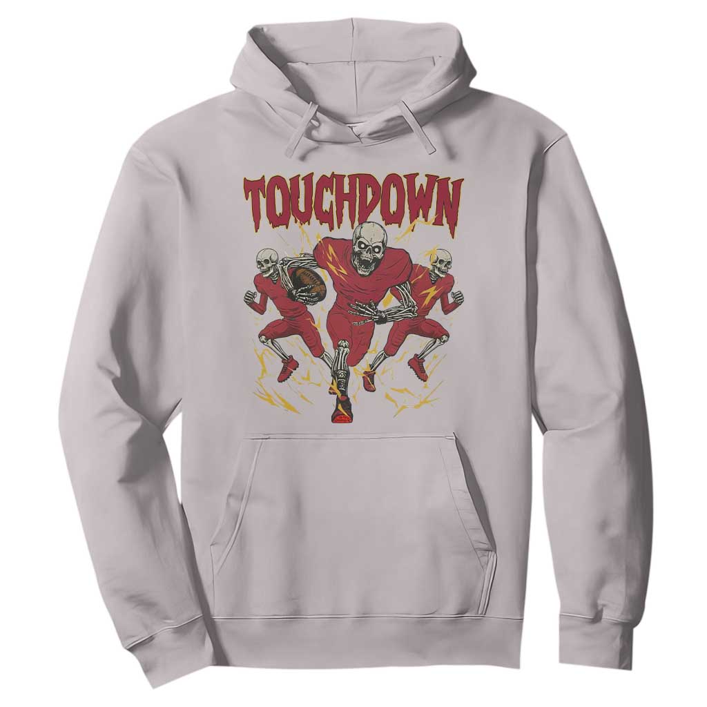 Skeleton Game Day Hoodie Touchdown Football Fan Gift TS12 Ice Gray Print Your Wear