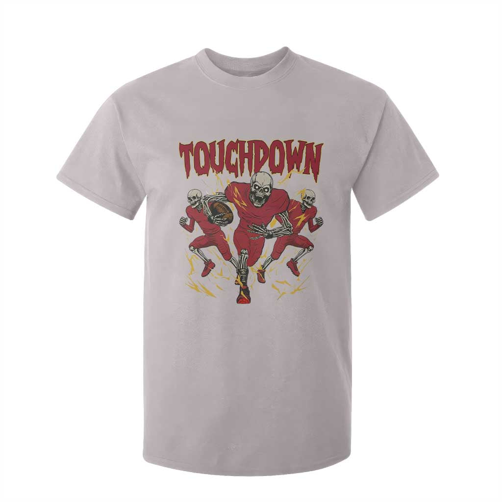 Skeleton Game Day T Shirt For Kid Touchdown Football Fan Gift TS12 Ice Gray Print Your Wear