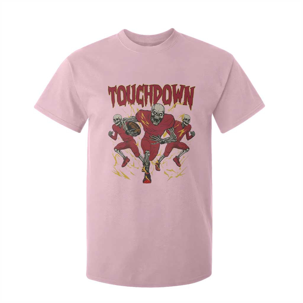 Skeleton Game Day T Shirt For Kid Touchdown Football Fan Gift TS12 Light Pink Print Your Wear