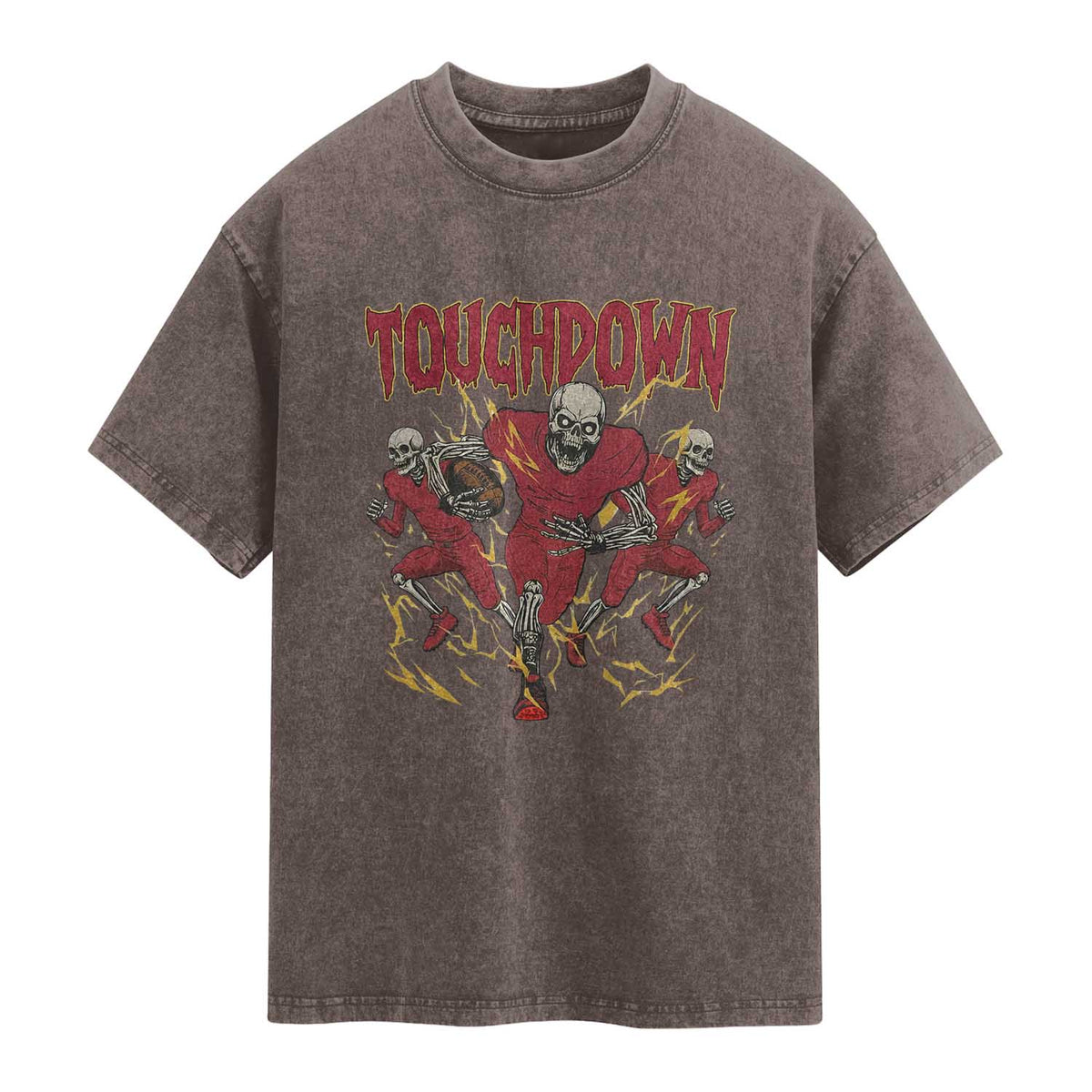 Skeleton Game Day Washed Cotton T-Shirt Touchdown Football Fan Gift