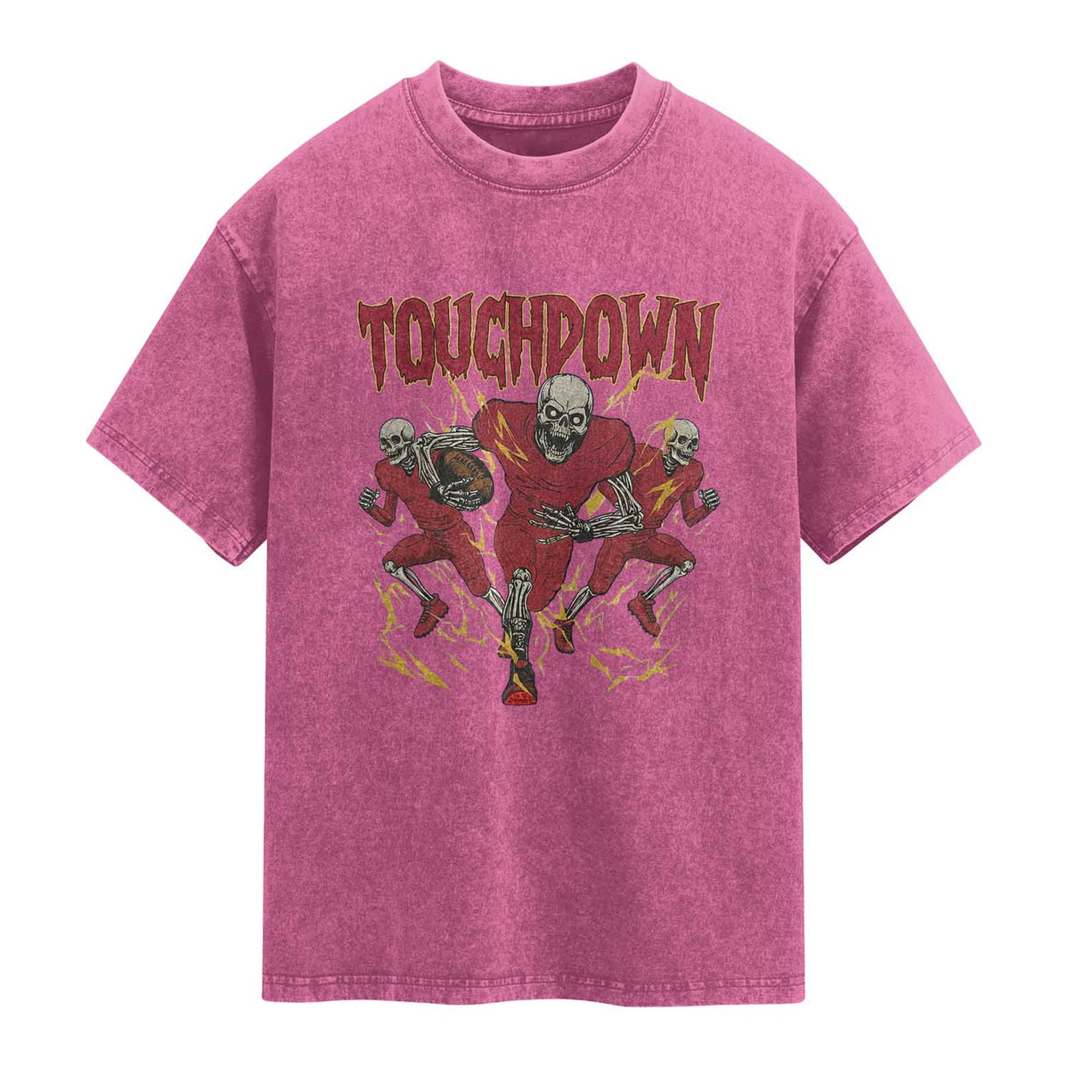 Skeleton Game Day Washed Cotton T-Shirt Touchdown Football Fan Gift