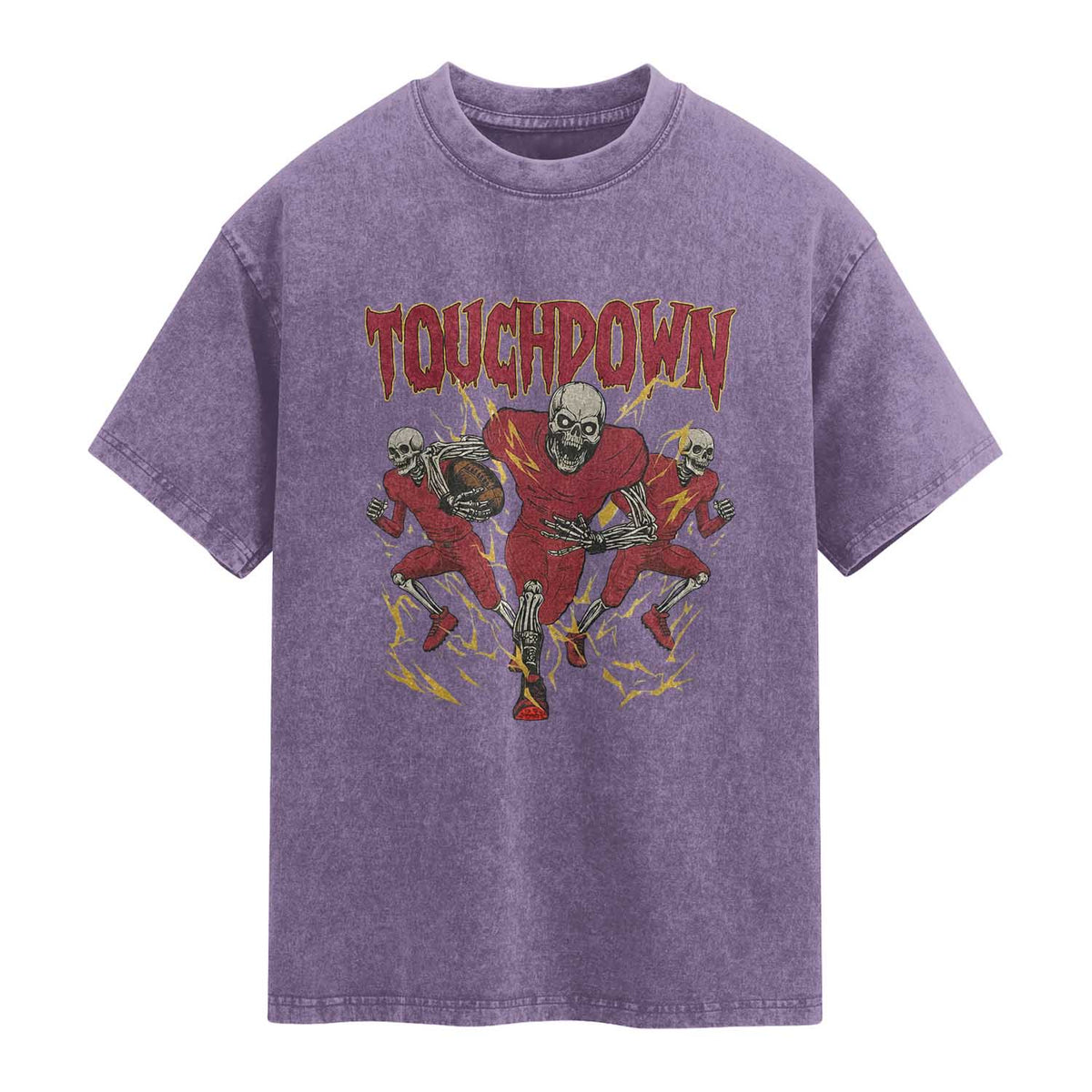 Skeleton Game Day Washed Cotton T-Shirt Touchdown Football Fan Gift