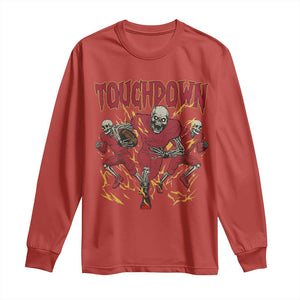 Skeleton Game Day Long Sleeve Shirt Touchdown Football Fan Gift TS12 Red Print Your Wear