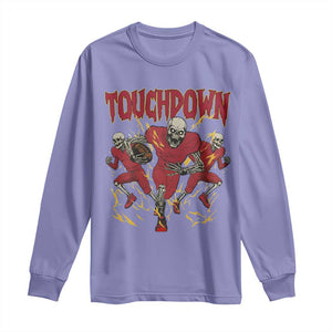 Skeleton Game Day Long Sleeve Shirt Touchdown Football Fan Gift TS12 Violet Print Your Wear