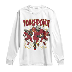 Skeleton Game Day Long Sleeve Shirt Touchdown Football Fan Gift TS12 White Print Your Wear