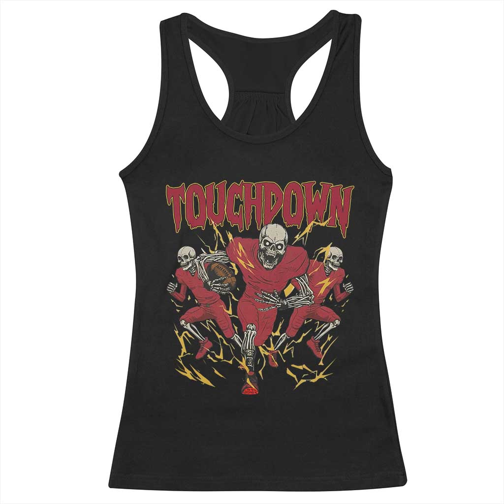 Skeleton Game Day Racerback Tank Top Touchdown Football Fan Gift TS12 Black Print Your Wear