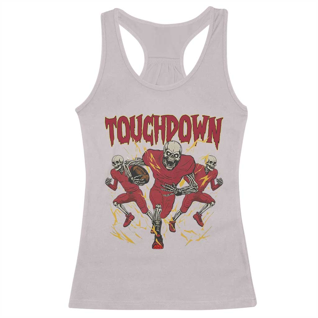 Skeleton Game Day Racerback Tank Top Touchdown Football Fan Gift TS12 Ice Gray Print Your Wear