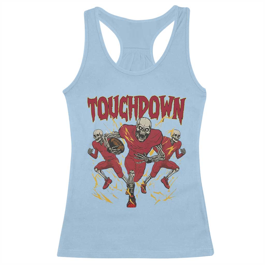 Skeleton Game Day Racerback Tank Top Touchdown Football Fan Gift TS12 Light Blue Print Your Wear