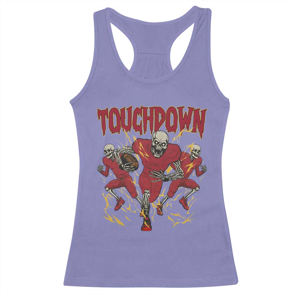 Skeleton Game Day Racerback Tank Top Touchdown Football Fan Gift TS12 Violet Print Your Wear