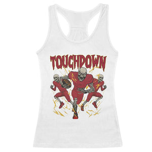 Skeleton Game Day Racerback Tank Top Touchdown Football Fan Gift TS12 White Print Your Wear