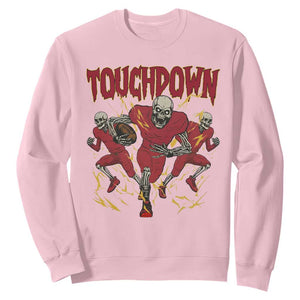 Skeleton Game Day Sweatshirt Touchdown Football Fan Gift TS12 Light Pink Print Your Wear