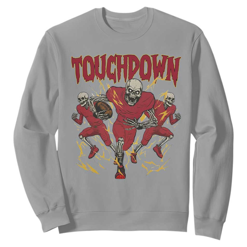 Skeleton Game Day Sweatshirt Touchdown Football Fan Gift TS12 Sport Gray Print Your Wear