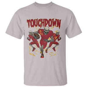 Skeleton Game Day T Shirt Touchdown Football Fan Gift TS12 Ice Gray Print Your Wear