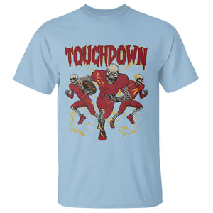 Skeleton Game Day T Shirt Touchdown Football Fan Gift TS12 Light Blue Print Your Wear