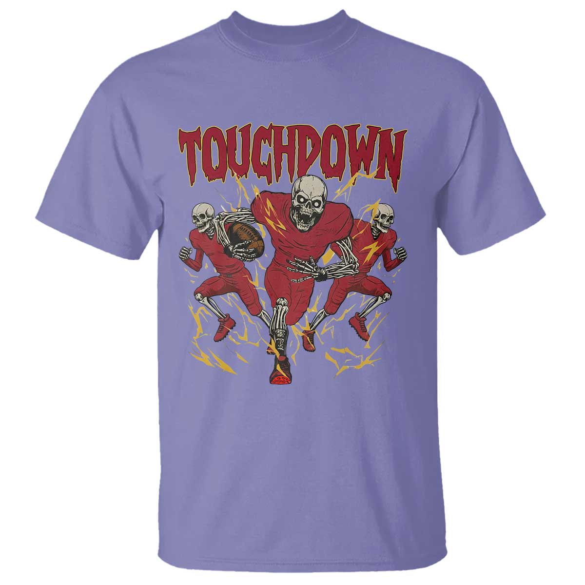 Skeleton Game Day T Shirt Touchdown Football Fan Gift TS12 Violet Print Your Wear
