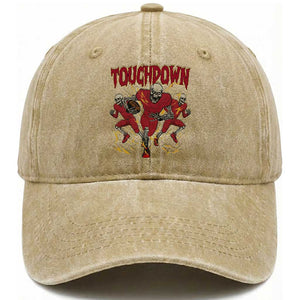 Skeleton Game Day Washed Cotton Baseball Cap Touchdown Football Fan Gift TS12 Print Your Wear