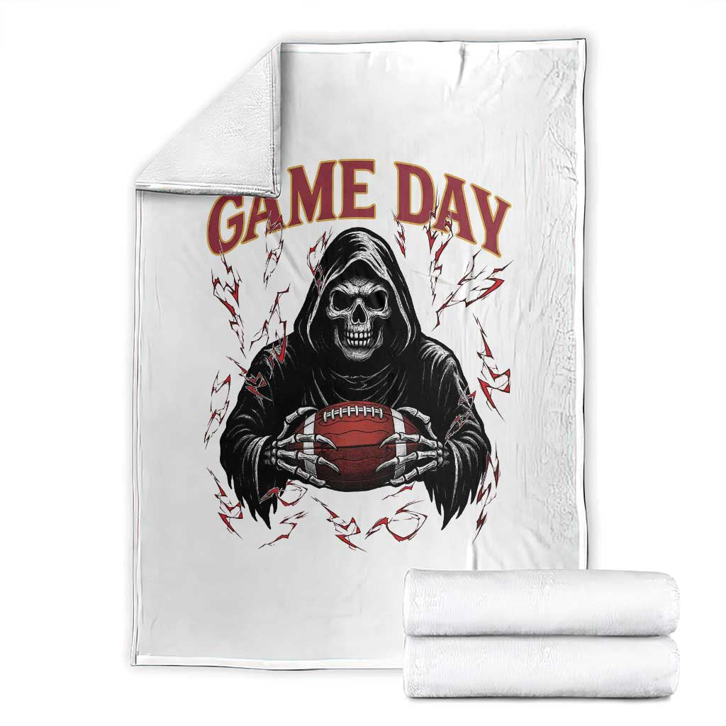 Funny Grim Reaper Dark Football Throw Blanket Game Day Fan Lifestyle TS12 White Print Your Wear