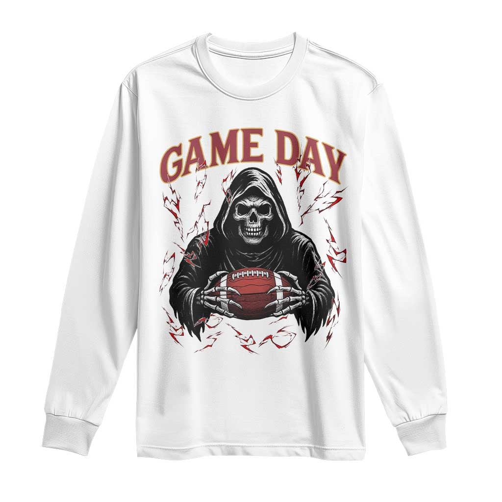 Funny Grim Reaper Dark Football Long Sleeve Shirt Game Day Fan Lifestyle TS12 White Print Your Wear
