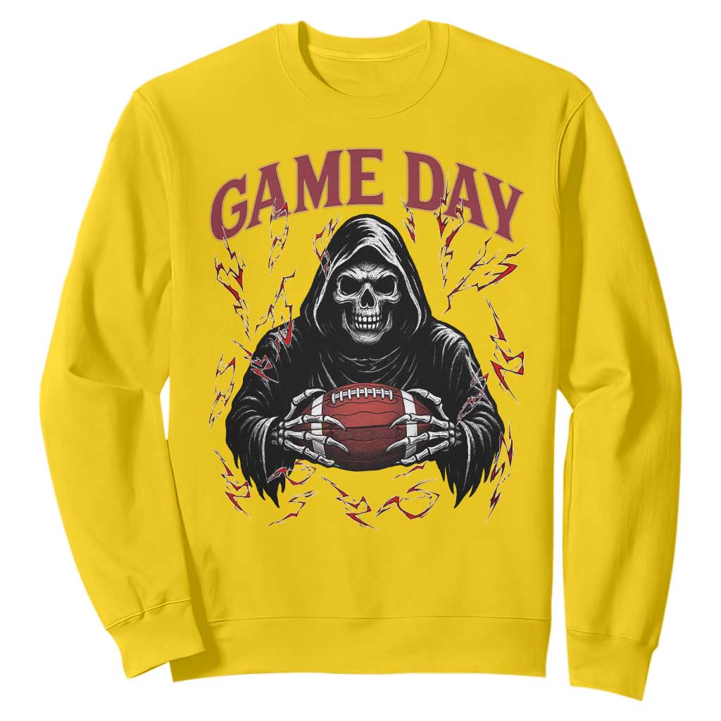Funny Grim Reaper Dark Football Sweatshirt Game Day Fan Lifestyle TS12 Daisy Print Your Wear
