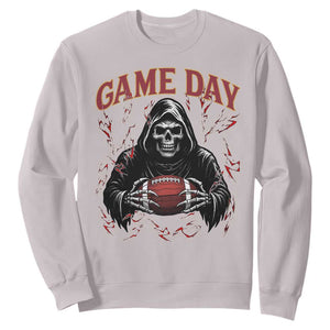 Funny Grim Reaper Dark Football Sweatshirt Game Day Fan Lifestyle TS12 Ice Gray Print Your Wear