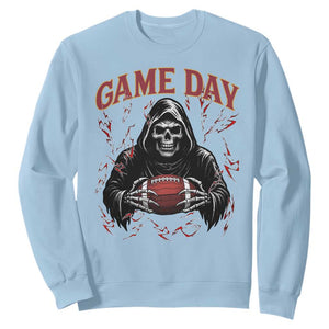 Funny Grim Reaper Dark Football Sweatshirt Game Day Fan Lifestyle TS12 Light Blue Print Your Wear