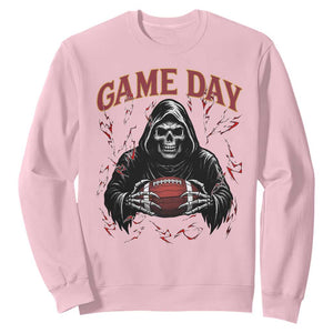 Funny Grim Reaper Dark Football Sweatshirt Game Day Fan Lifestyle TS12 Light Pink Print Your Wear