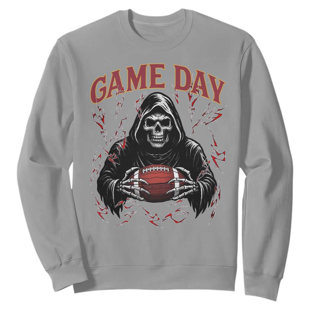 Funny Grim Reaper Dark Football Sweatshirt Game Day Fan Lifestyle TS12 Sport Gray Print Your Wear