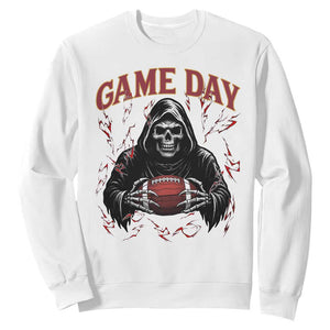 Funny Grim Reaper Dark Football Sweatshirt Game Day Fan Lifestyle TS12 White Print Your Wear
