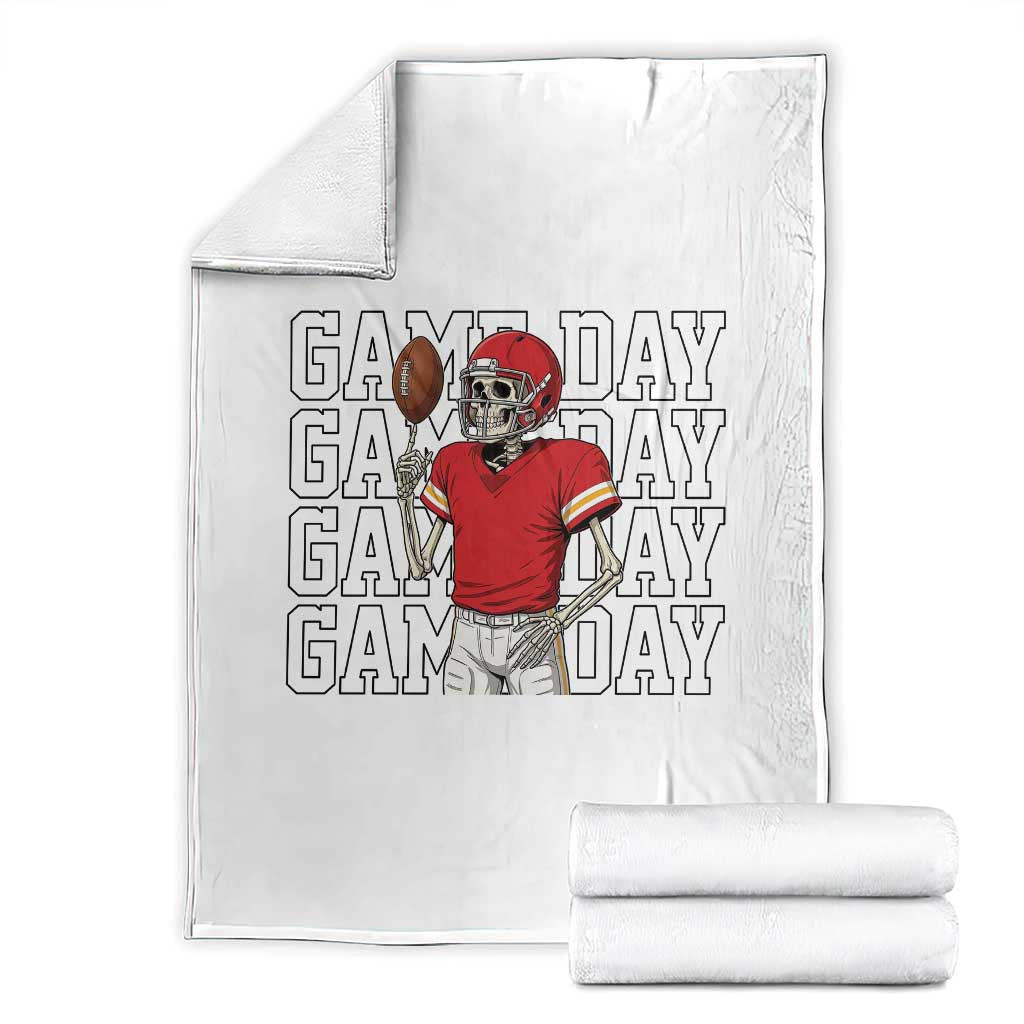 Funny Skeleton Dark Football Throw Blanket Sport Humor Gift TS12 White Print Your Wear